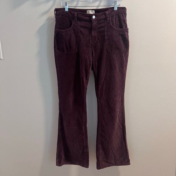 Pilcro Plum Purple The Icon Flare Corduroy Pants Size 31 - Picture 1 of 9